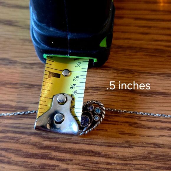 BRIGHTON "Halo Heart" Tanzanite And Swarovski Crystal Heart Necklace - Picture 7 of 10